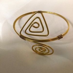 Gold Plated Copper and Brass Arm Cuff Bracelet